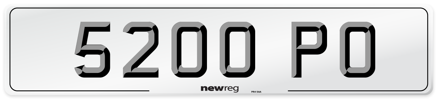 5200 PO Number Plate from New Reg